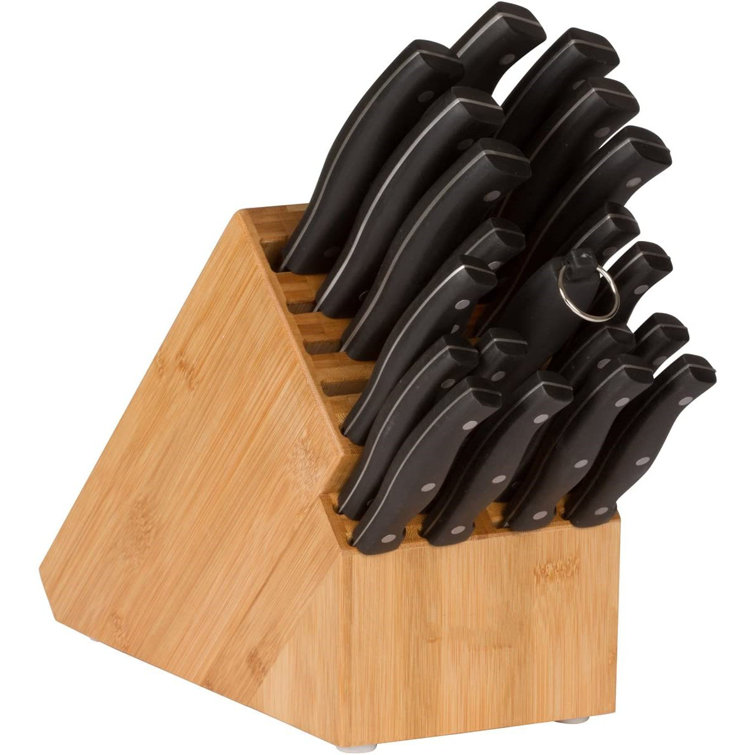 Universal 5-Knife Wood Knife Block