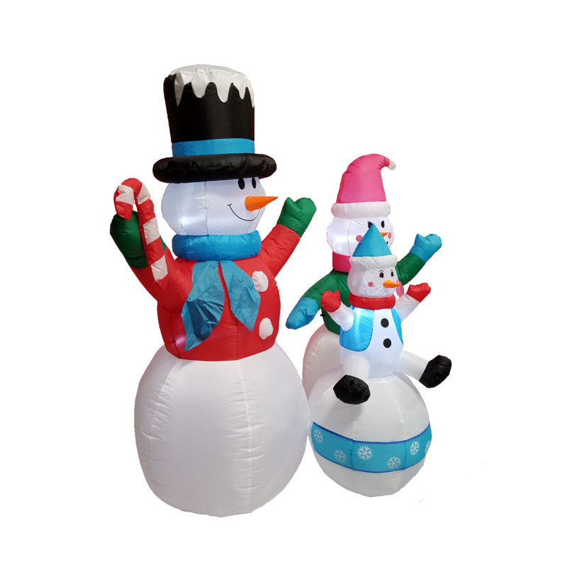 Snowman Inflatables Range Exeter The Holiday Aisle® 6 Foot Tall Lighted Christmas Inflatable Happy ...
