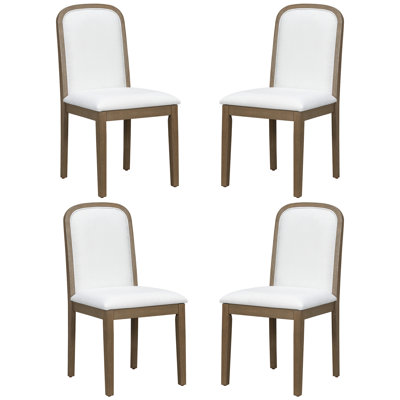 Ensemble de chaises de salle à manger de style rétro avec 4 chaises rembourrées pour la salle à manger et le salon