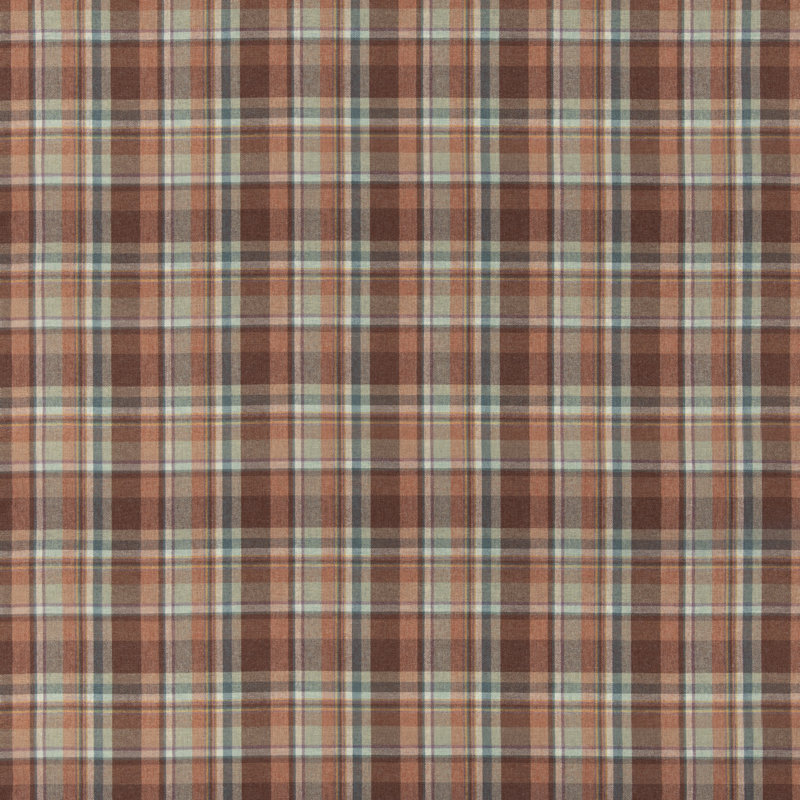 Lindisfarne Plaid, Russet/Aqua