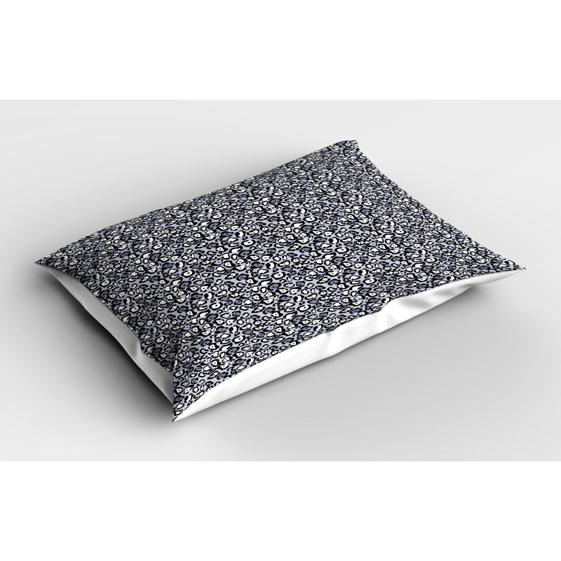 Grey and Blue Leopard Print Microfiber Pillow Shams 2-Pack