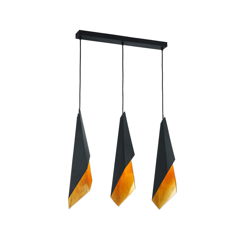 Luminaire suspendu unique à 3 lumières Velo, H 172,26 po x l 51,75 po x P 7,38 po