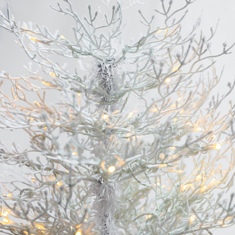 Arbre de Noël artificiel illuminé 6 pi avec 623 pointes enneigées et 420 lumières DEL blanc chaud pour déco des Fêtes