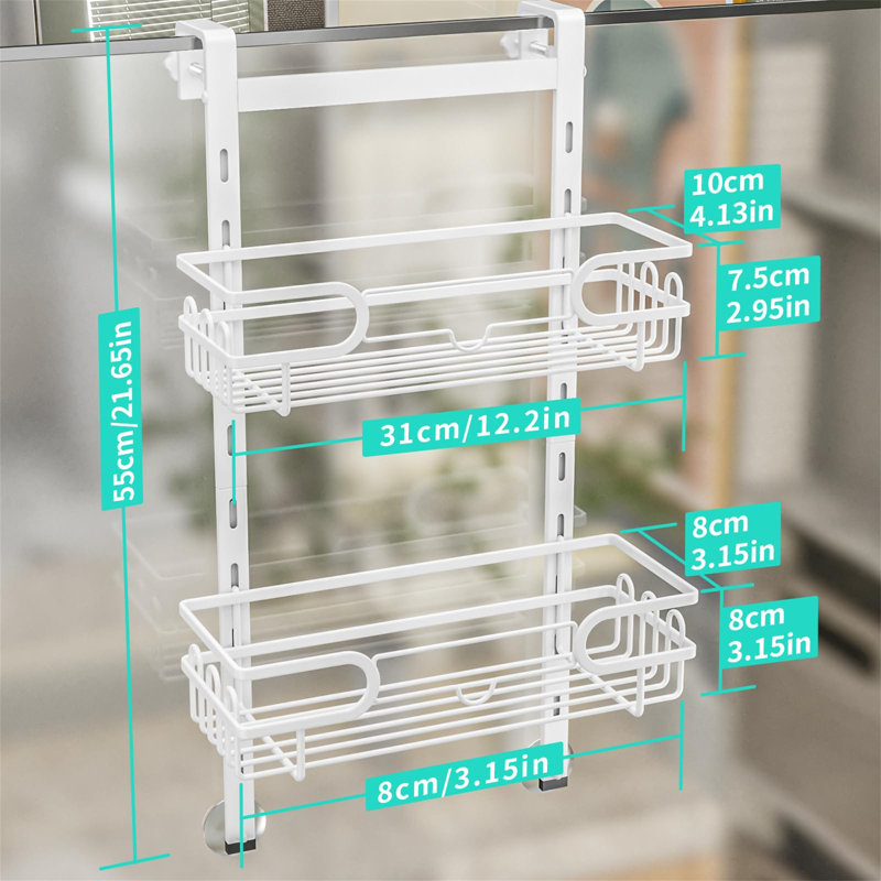 Nellianne Stainless Steel Shower Caddy, 55cm H x 31cm W x 10cm D, Marble