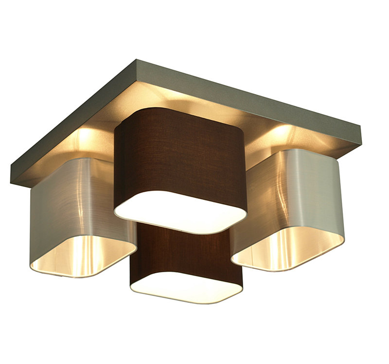 Gonzalez Semi Flush Mount, Calvados, Brown/Silver