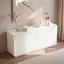 Modern 4-door Sideboard With Sculptural Wave Pattern And Storage Shelves-131076901