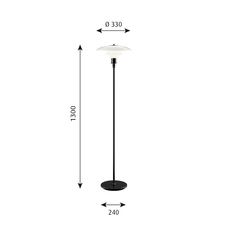 PH Floor Lamp, Black Metalized