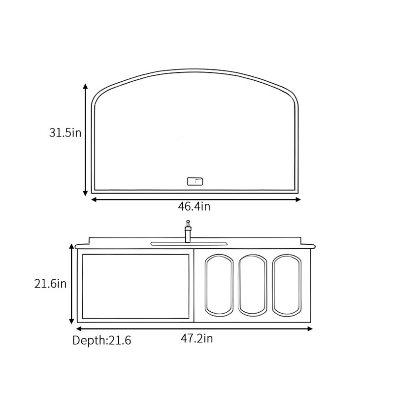 Armoire de salle de bain française de style crème minimaliste