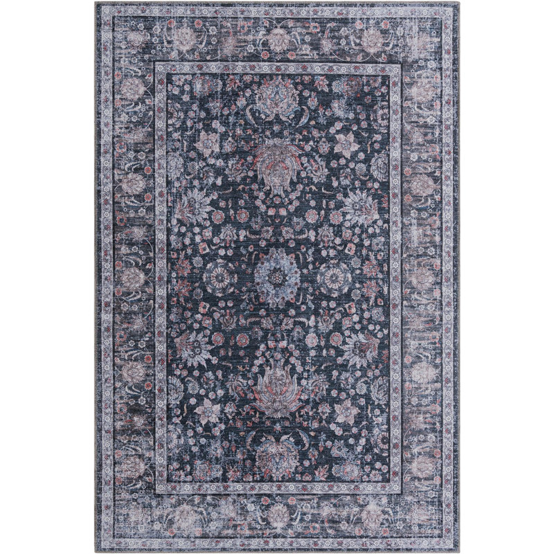 Tapis Samarth Thorine, Rectangle 6 pi 1 po x 9 pi, Noir