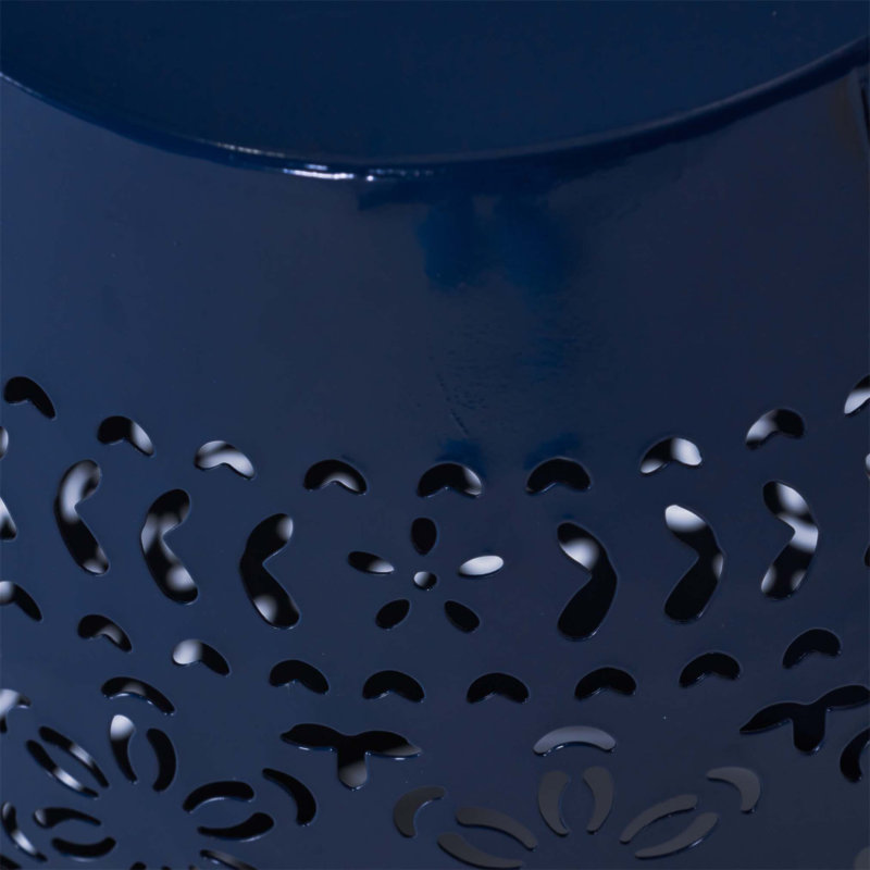 Table d'appoint en métal Ifrane, Bleu foncé