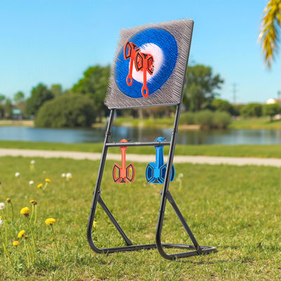 Axe Throwing Game, Plastic Bristle Target with 8 Throwing Axes Set, Foldable Steel Frame, Easy to Store, Stable Placement for Indoor and Outdoor, Backyard, Yard and Carnival Games, Adults Kids
