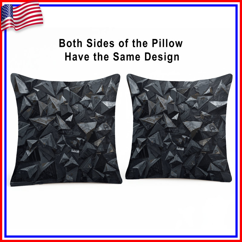 Dark Geometric Pyramids Double Sided Throw Pillows, 26 x 26 inches