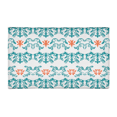 Tapis blanc / vert Damask