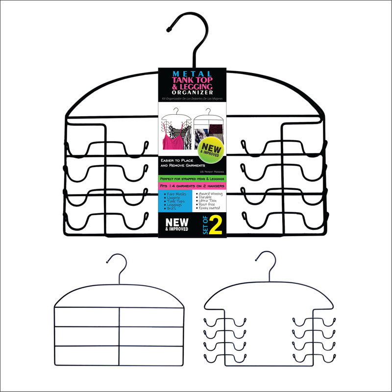 Black Steel Multi-Layer Scarf and Garment Hanger Set