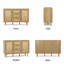 Buffet Mid-Century avec 3 tiroirs et 2 portes en rotin