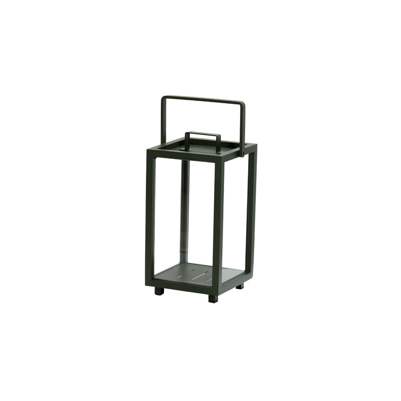 Lighthouse Aluminum/Glass Floor Lantern, 16.6" H x 9.1" W x 9.1" D, Dark Green