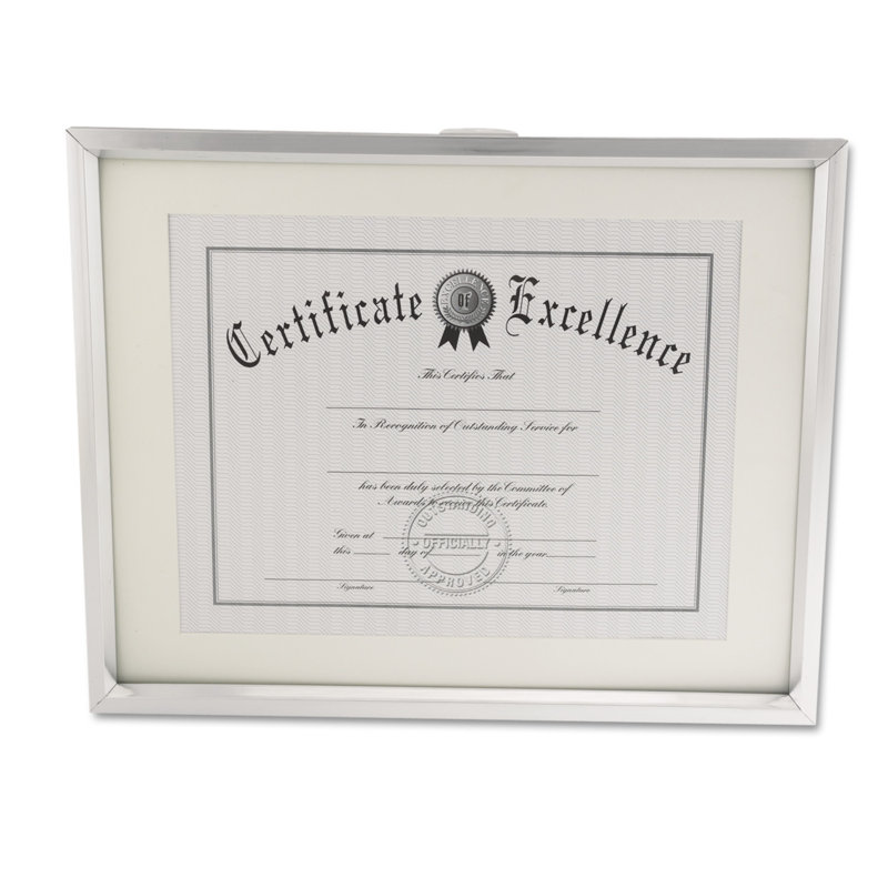 Metallic Silver Matte Picture Frame with Mat