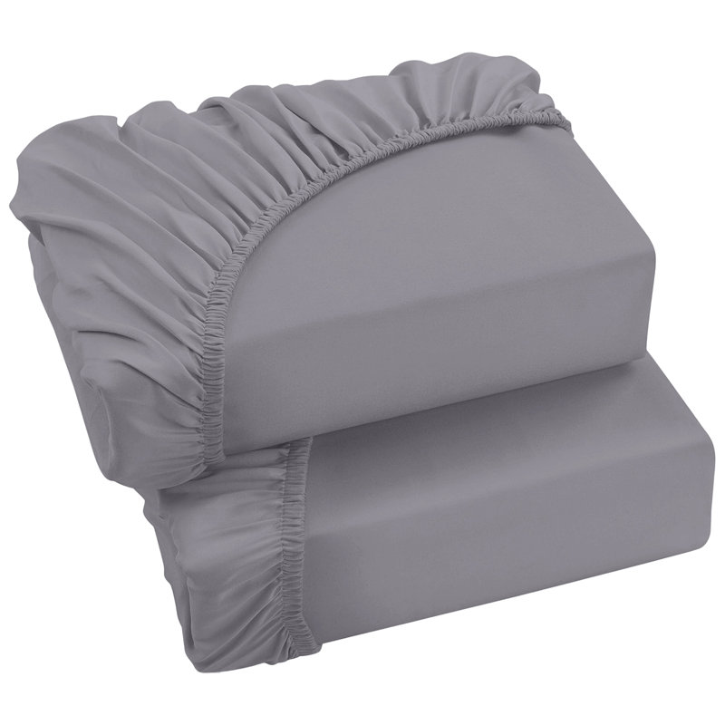 Soft & Breathable Microfiber Extra Deep Fitted Sheet, Single (3'), Grey