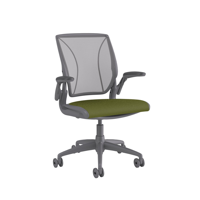 Mesh Task Chair, Gray, Pinstripe/Silver, Pinstripe/Silver