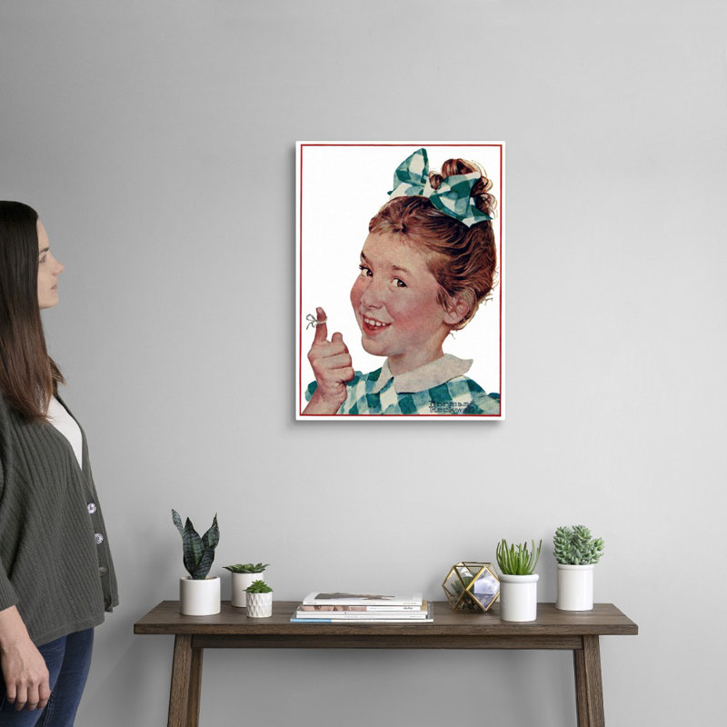 «Girl with String», art mural sur toile, H 24 po x l 18 po x P 1,25 po, Toile tendue