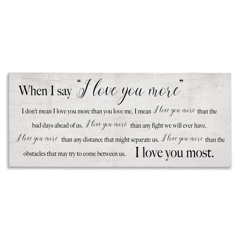 I Love You Most Sentiments, H 20 po x l 48 po