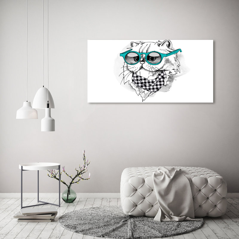 Cat With Glasses - Wrapped Canvas Print