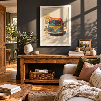 Vintage Bus Portrait Retro - Framed Print