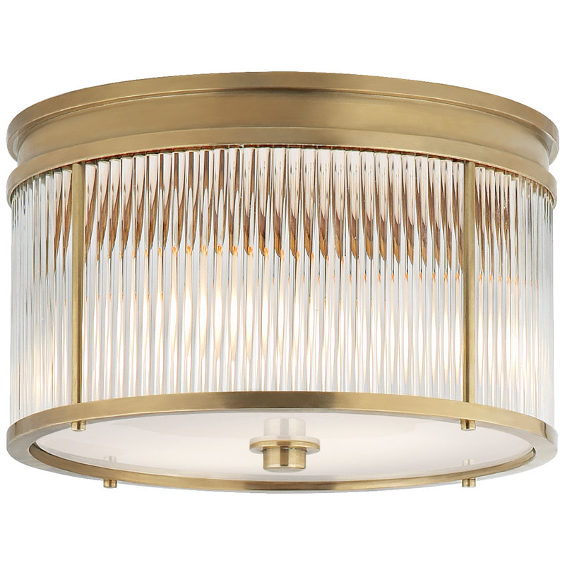 Ralph Lauren Allen 2 - Light Flush Mount, 7"H x 18"W x 18"D, Natural Brass, 3