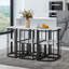 Ensemble de table de salle à manger moderne de 7 pièces avec table compacte en faux marbre 55 pouces pour 6 personnes TopMAX-606929999-606930002