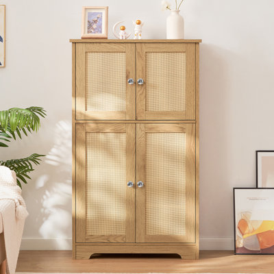 Jussiah Storage Cabinet with 4 Doors & Adjustable Shelf