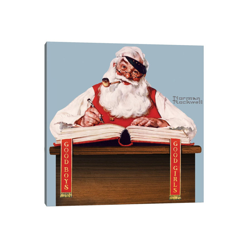 No Christmas Problem Now by Norman Rockwell - Painting on Canvas, Wrapped Canvas, 66.04 cm H x 66.04 cm W x 1.91 cm D