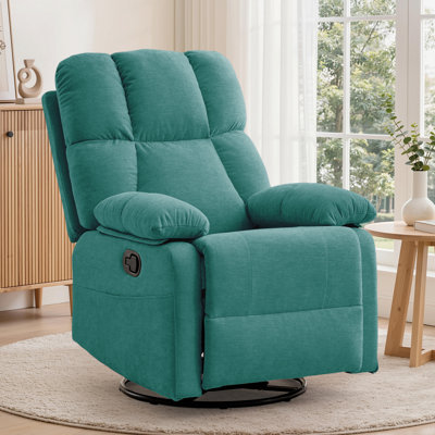 Recliner Chair， 360° Swivel Reclining Chair For Living Room, Small Manual Recliner For Small Space