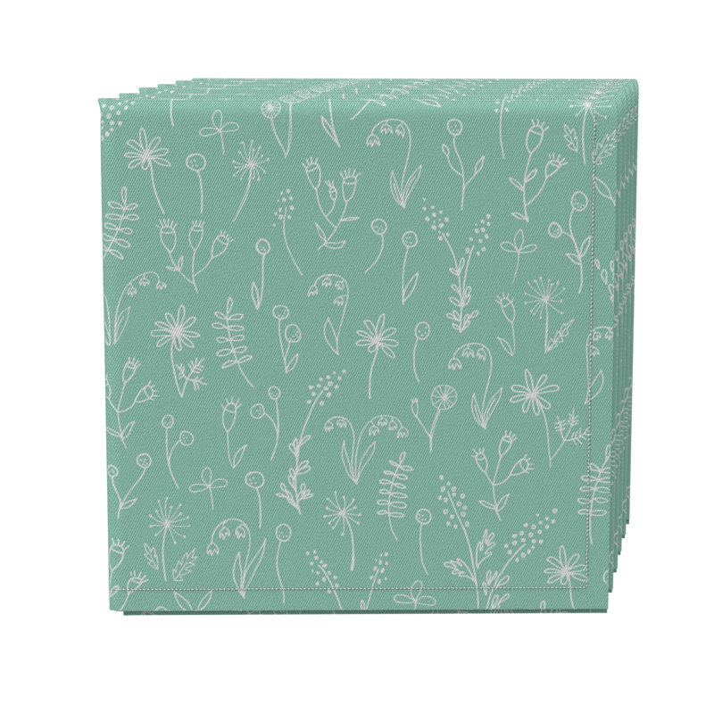 Cotton Twill Floral Square Napkin