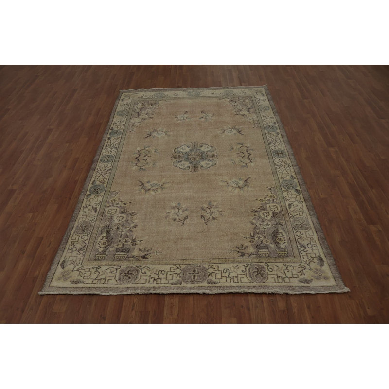 Tapis rétro anatolien 6 x 10 avec motif médaillon élégant