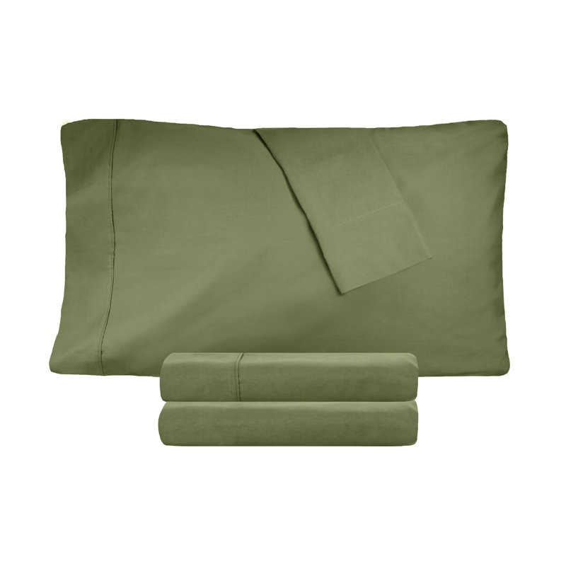 Ensemble de draps en coton percale à densité de tissage 300 fils Percale, Ensemble de draps pour grand lit + un drap-housse 