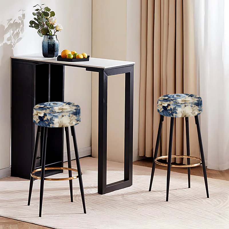 Ensemble de 2 tabourets de bar Blue and White Flower Radiance II