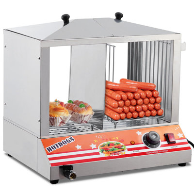 Hot Dog Steamer, Dog Steamer With Bun Warmer Adjustable Temperature