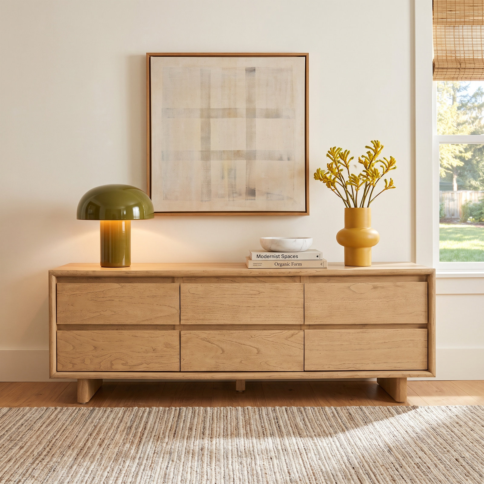 Soleil 60" TV Stand, Blonde Oak