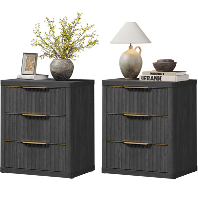 Cesiro 3-Drawer Nightstand with Metal Glides