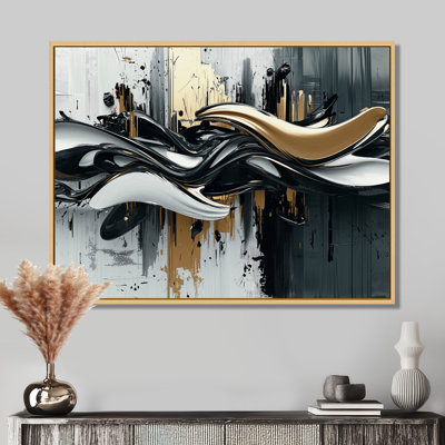 Widger Goldern Black Shifting Ink Waters I - Transitional Wall Art