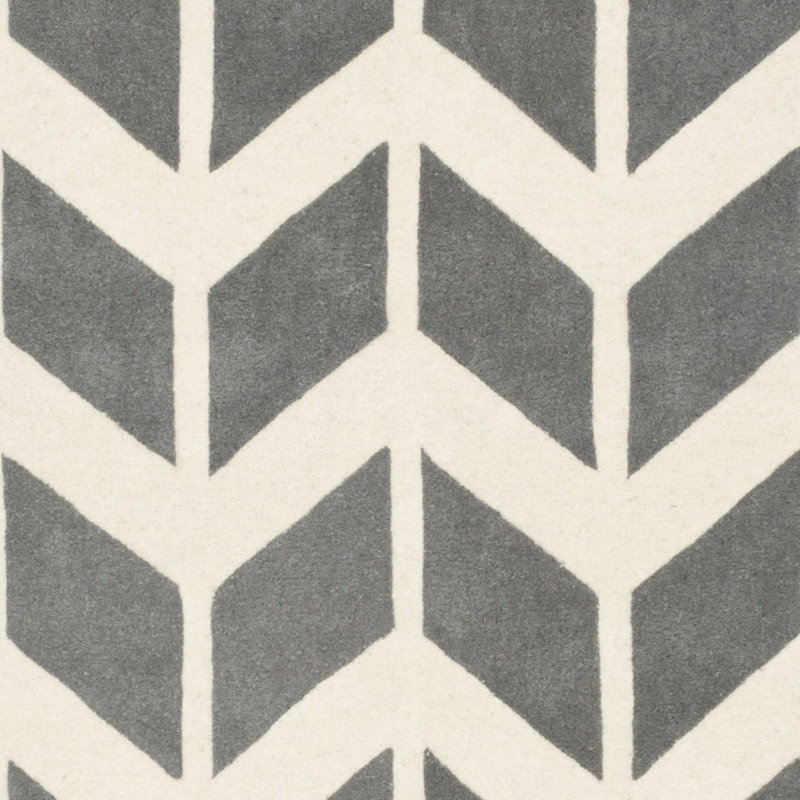 Chatham Easton 36" Dark Grey Ivory Hand-Tufted Square Wool Rug