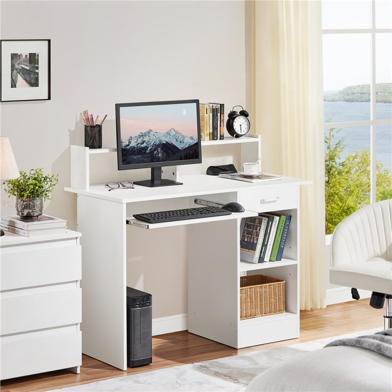 106cm W Rectangular Computer Desk, White