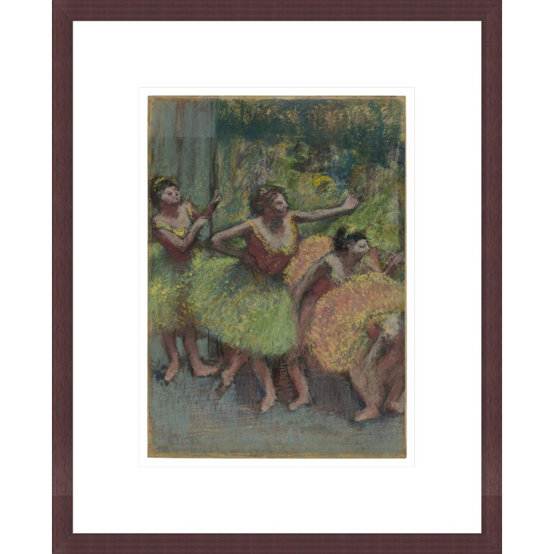 Danseuses vertes et jaunes (Danseuses vertes et jaunes) par Edgar Degas, impression giclée encadrée, H 16,75 po x l 13,62 po
