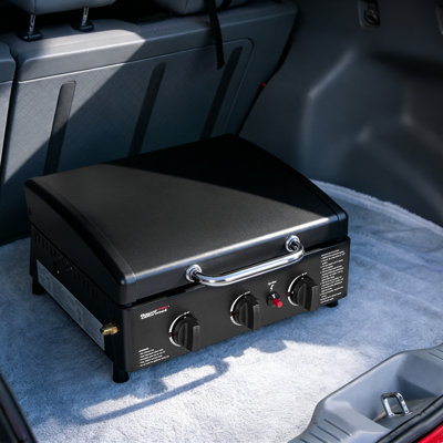 Royal Gourmet Portable 3-Burner Propane Griddle with Hood, Black