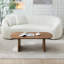 Table basse, piètement incurvé, surface lisse, noyer sélectionné, durabilité à long terme, support ovale en bois massif, répartition uniforme du poids, usage polyvalent-9752907