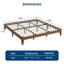 Base de lit plateforme en bois, pieds et lattes robustes en bois avec support central en métal, hauteur de 11,8 po, rangement sous le lit de 7,5 po, aucun sommier requis, assemblage facile, silencieux-130201947-130201950