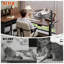 Lit de bureau pour chat réglable et pivotant à 360 ° - Accessoire d'espace de travail peu encombrant et adapté aux animaux de compagnie avec texture tissée et fabrication robuste pour le bureau à domicile ou la chambre à coucher
