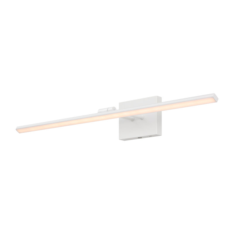 Santino 28" Modern Minimalist Swivel Integrated Dimmable LED Rechargeable Picture Light with Touch Sensor, White
