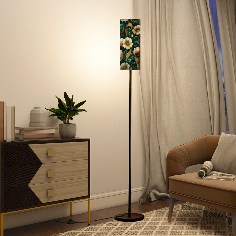  Lampe sur pied de 68,5 po avec ampoule à DEL à lumière ambrée Art Nouveau