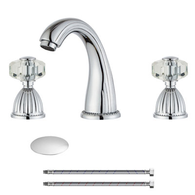 2-handle Bathroom Faucet with Drain Assembly